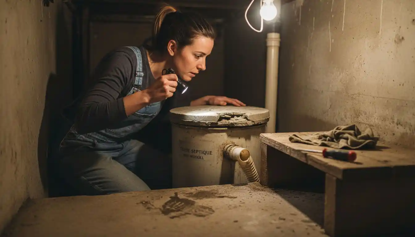 Contrôle de la fosse septique depuis l’intérieur de la maison