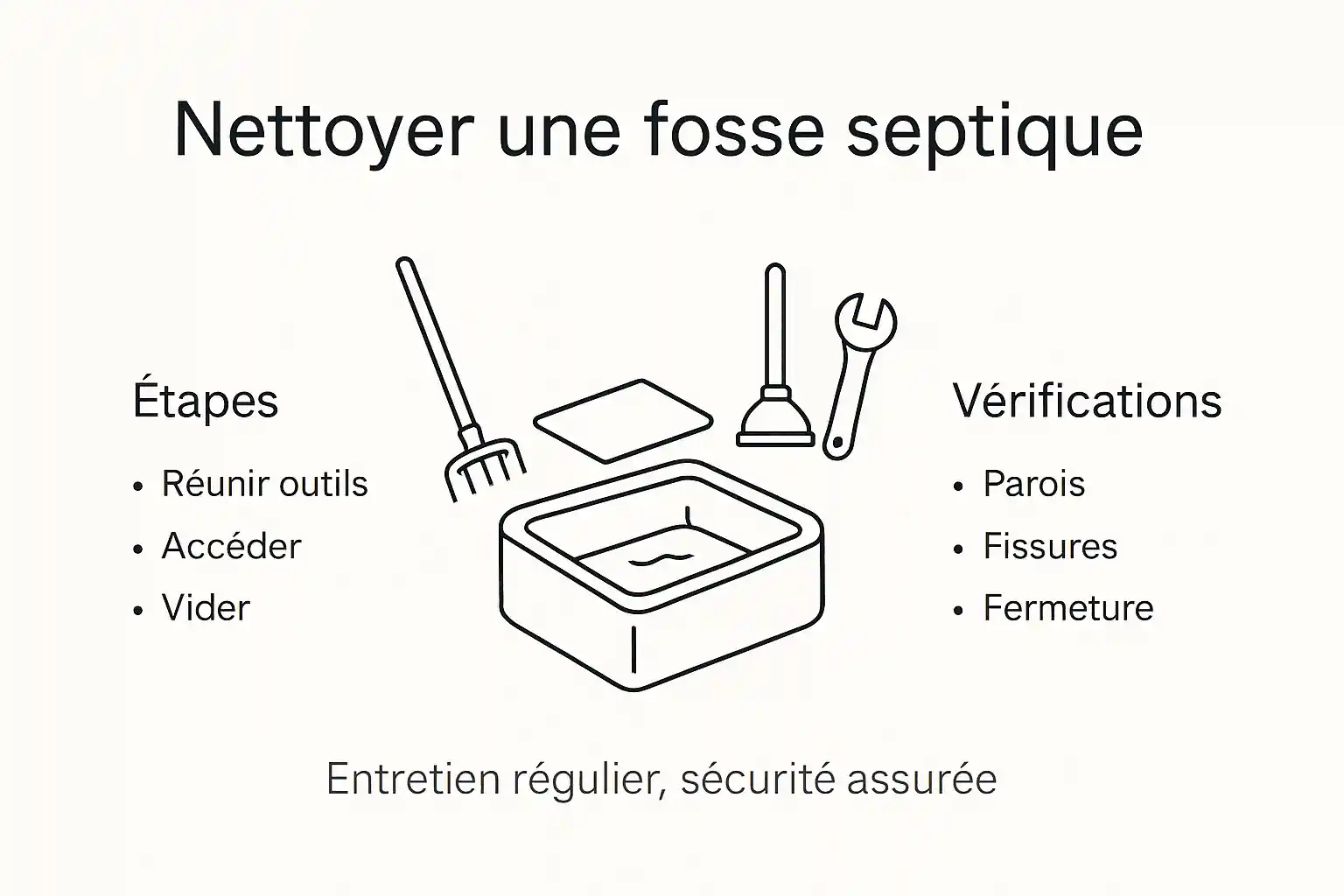 Infographie : les différentes étapes pour bien entretenir votre fosse septique