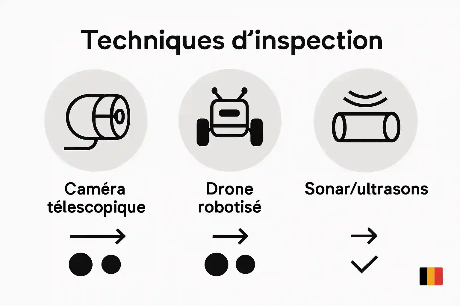 Comparatif visuel des différentes méthodes d’inspection de canalisations