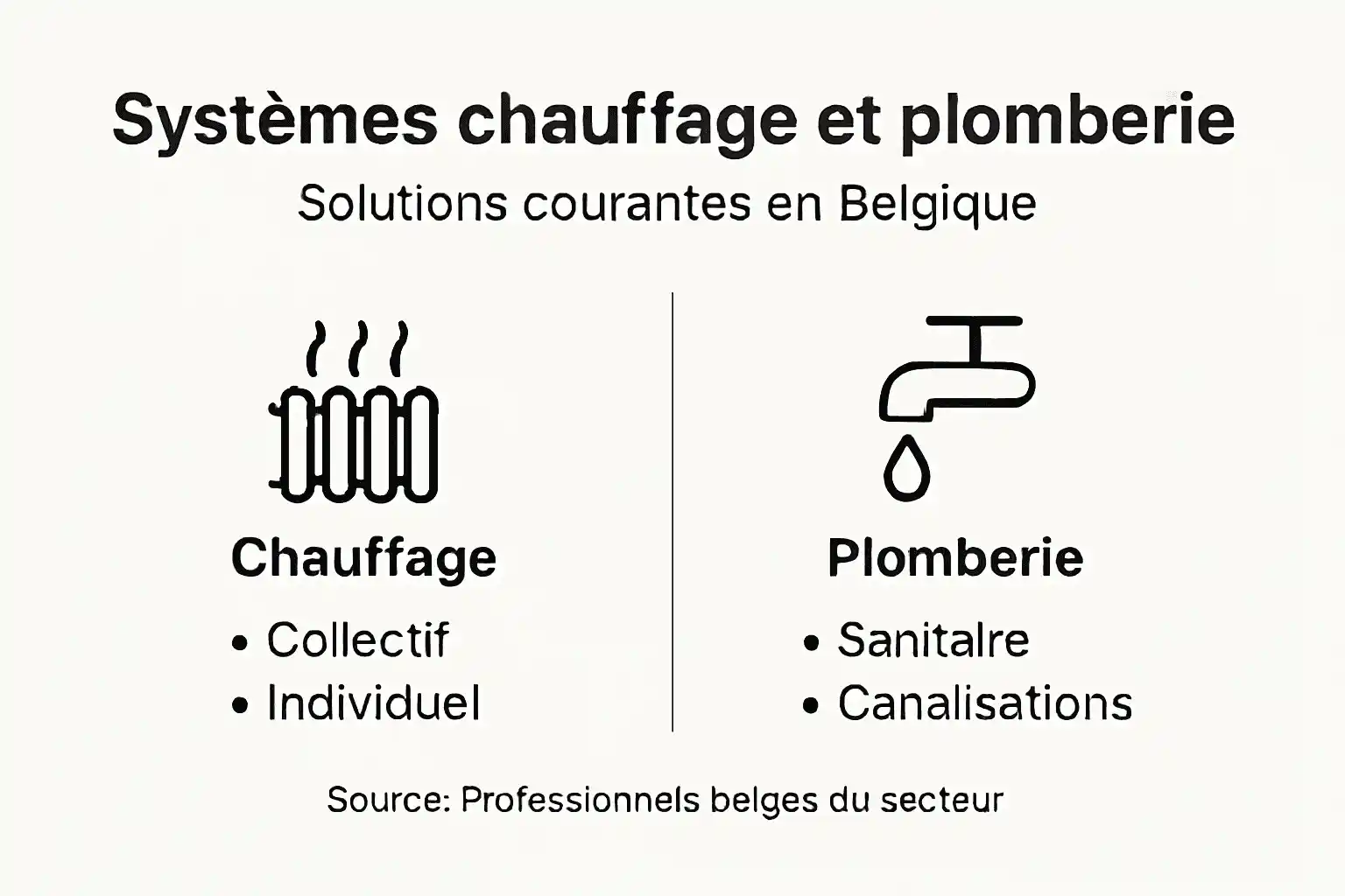 Découvrez notre infographie dédiée aux solutions de chauffage et de plomberie en Belgique