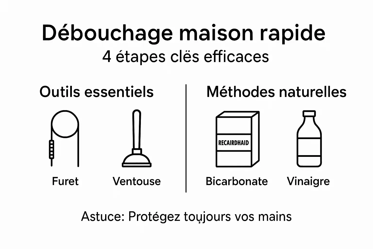 Infographie : les différentes étapes pour déboucher efficacement une canalisation à la maison