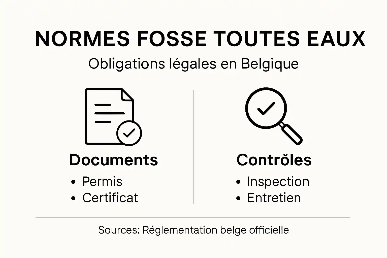 Tout ce qu’il faut savoir sur les normes belges pour l’installation d’une fosse, présenté en infographie.